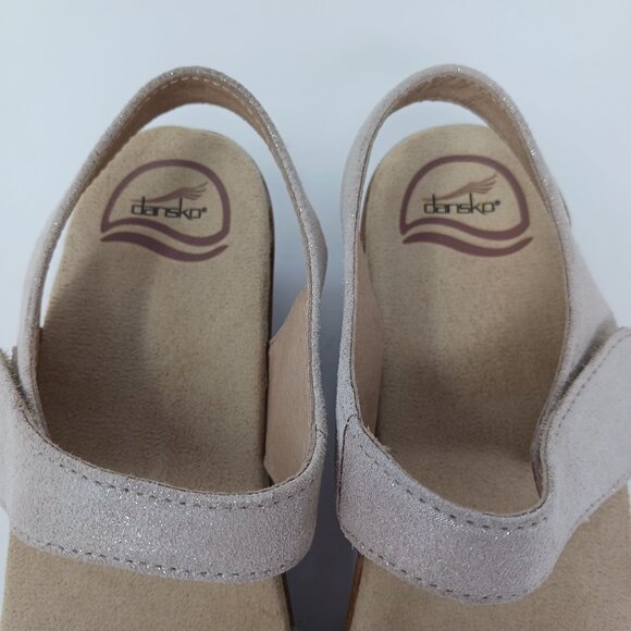 Dansko Sonnet Sandals Size 39 Platform Glitter Adjustable Straps - Picture 8 of 13